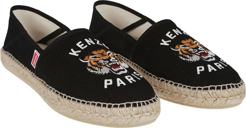 Kenzo Zwarte Slip-On Espadrilles Black Heren