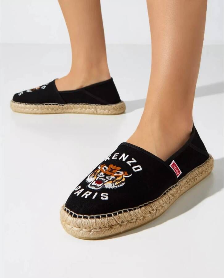 Kenzo Zwarte Tijger Espadrilles Black Dames