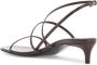 Khaite Glanzende Leren Loop Sandalen Brown Dames - Thumbnail 3