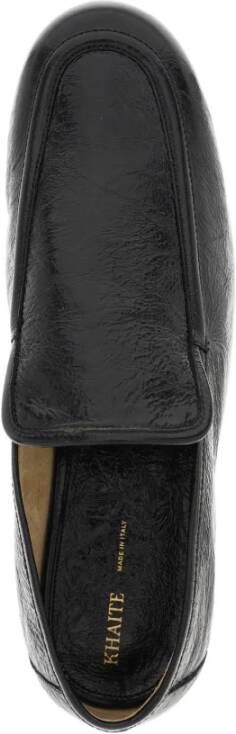 Khaite Glanzend leer Gekreukeld effect Loafers Black Dames