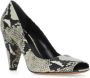 Khaite Python Leren Hakken Open Teen Schoenen Beige Dames - Thumbnail 2