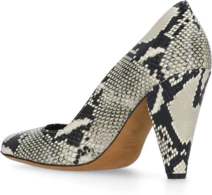 Khaite Python Leren Hakken Open Teen Schoenen Beige Dames