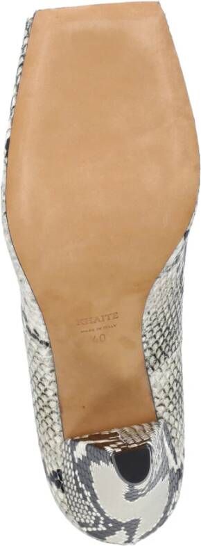 Khaite Python Leren Hakken Open Teen Schoenen Beige Dames