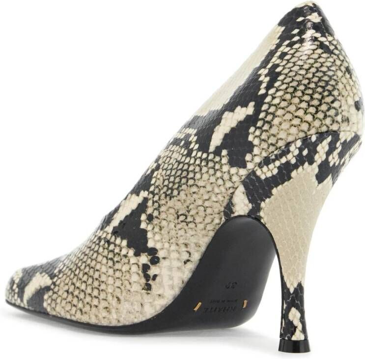 Khaite Python Leren Vierkante Neus Hakken Gray Dames