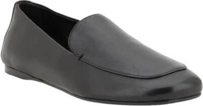 Khaite Ronde Neus Leren Loafers met Platte Zool Black Dames