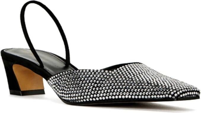 Khaite Stud Versierde Zwarte Suède Pumps Black Dames