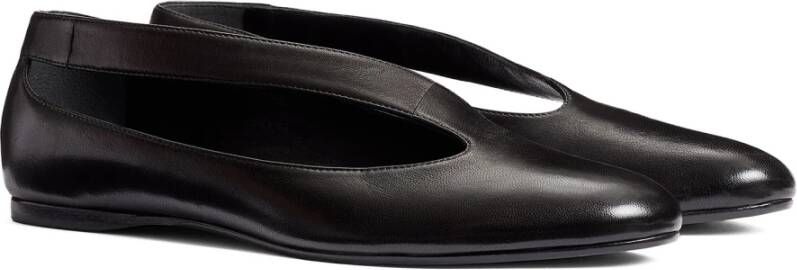 Khaite Zwarte Ballerina's met Asymmetrische Uitsnede Black Dames