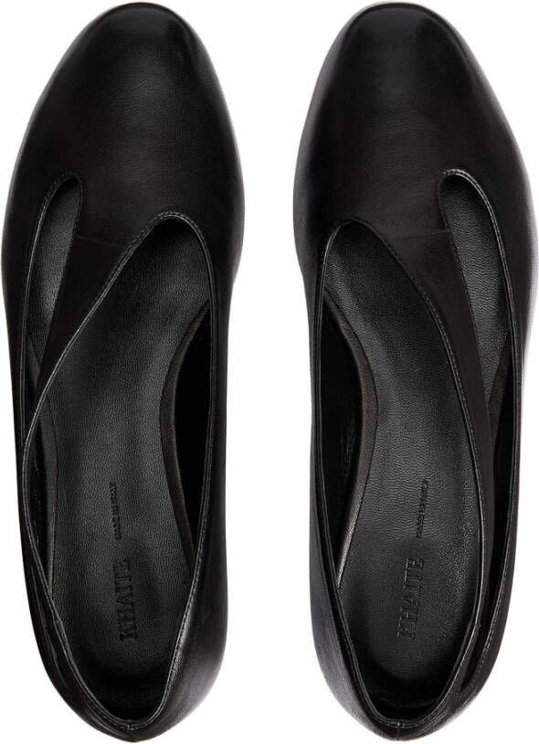 Khaite Zwarte Ballerina's met Asymmetrische Uitsnede Black Dames