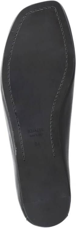 Khaite Zwarte Leren Loafers Vierkante Neus Black Dames