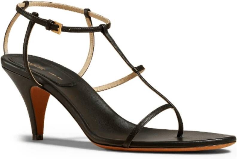 Khaite Zwarte Leren Multi-Way Sandalen Black Dames