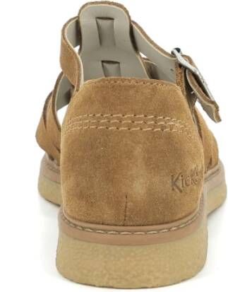 Kickers Comfort Leren Sandalen Brown Dames