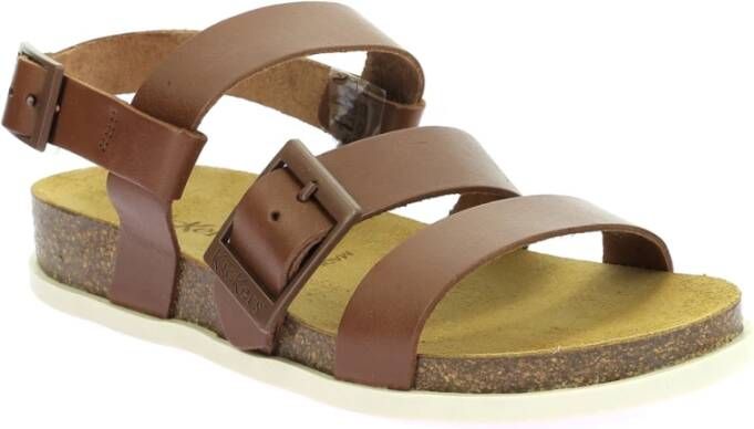 Kickers Comfort Leren Sandalen Kick Alana Brown Dames