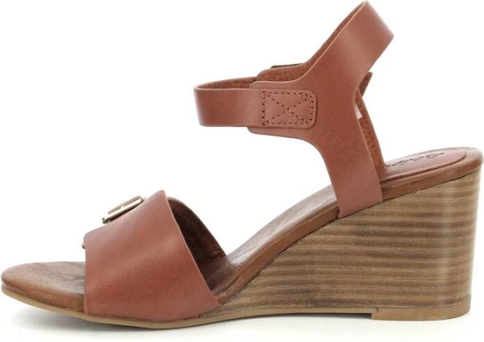 Kickers Comfort Leren Sandalen Kick Vodou Brown Dames