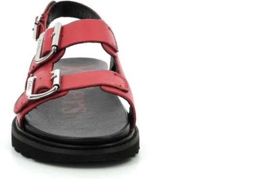 Kickers Comfort Leren Sandalen Neosummer Gesp Red Dames