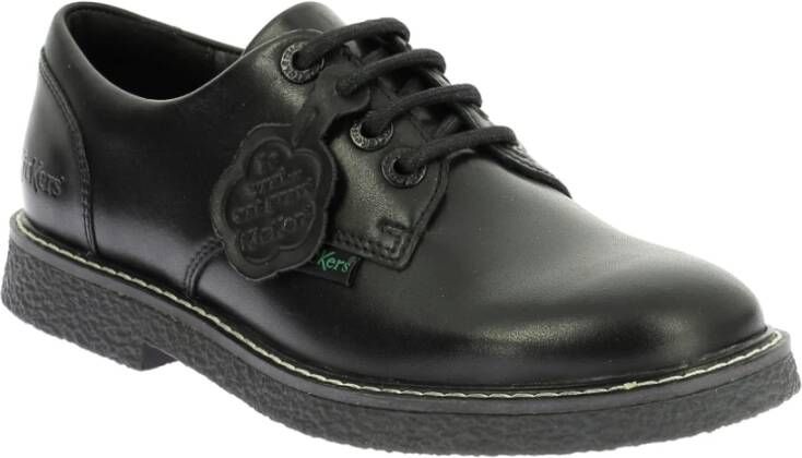 Kickers Comfortabele Leren Derby Schoenen Black Dames