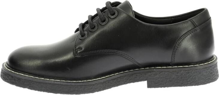 Kickers Comfortabele Leren Derby Schoenen Black Dames