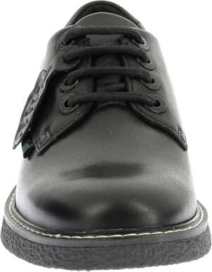 Kickers Comfortabele Leren Derby Schoenen Black Dames