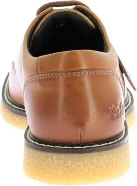 Kickers Comfortabele Leren Derby Schoenen Brown Dames