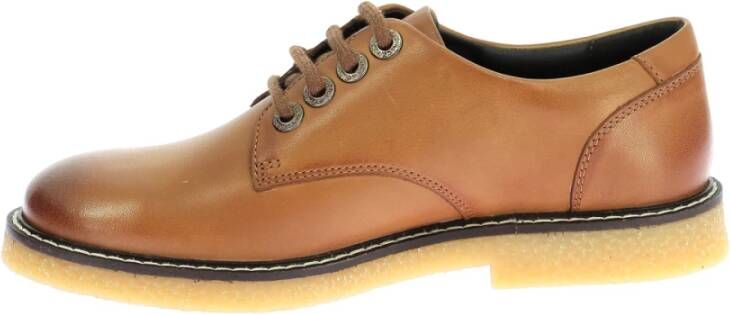 Kickers Comfortabele Leren Derby Schoenen Brown Dames