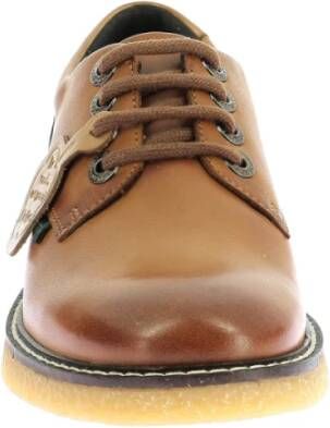 Kickers Comfortabele Leren Derby Schoenen Brown Dames