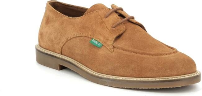 Kickers Comfortabele Leren Derby Schoenen Brown Heren