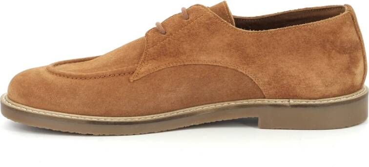 Kickers Comfortabele Leren Derby Schoenen Brown Heren