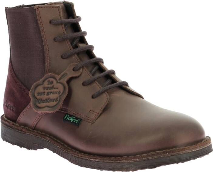 Kickers Comfortabele Leren Laarzen Kick Liti Brown Dames