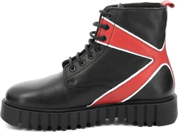 Kickers Fabuleuze Leren Veterschoenen Black Dames