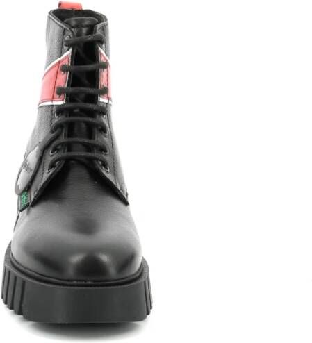 Kickers Fabuleuze Leren Veterschoenen Black Dames