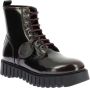 Kickers Facet Veterschoenen van Leer Black Dames - Thumbnail 3