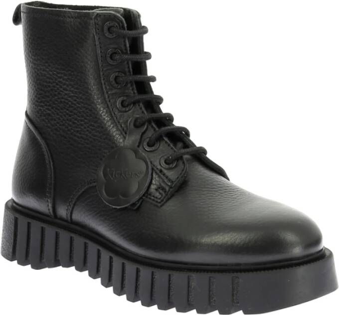 Kickers Facet Veterschoenen van leer Black Dames