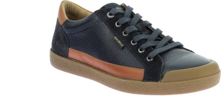 Kickers Lage Top Leren Sneakers Blue Heren