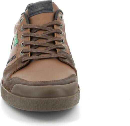 Kickers Lage Top Leren Sneakers Kick Trigolo Brown Heren