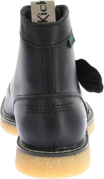 Kickers Legendarische Veterschoenen van Leer Black Dames