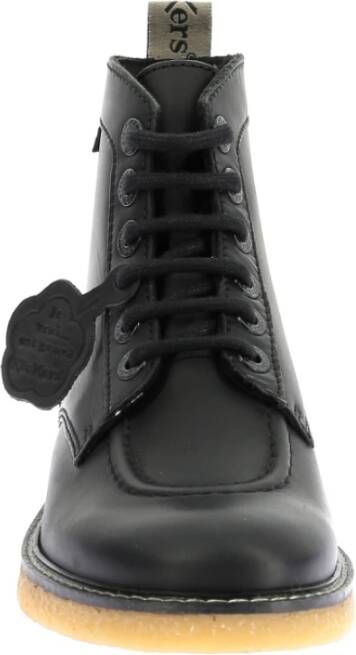 Kickers Legendarische Veterschoenen van Leer Black Dames