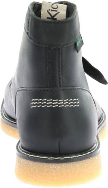 Kickers Legendarische Veterschoenen van Leer Black Heren