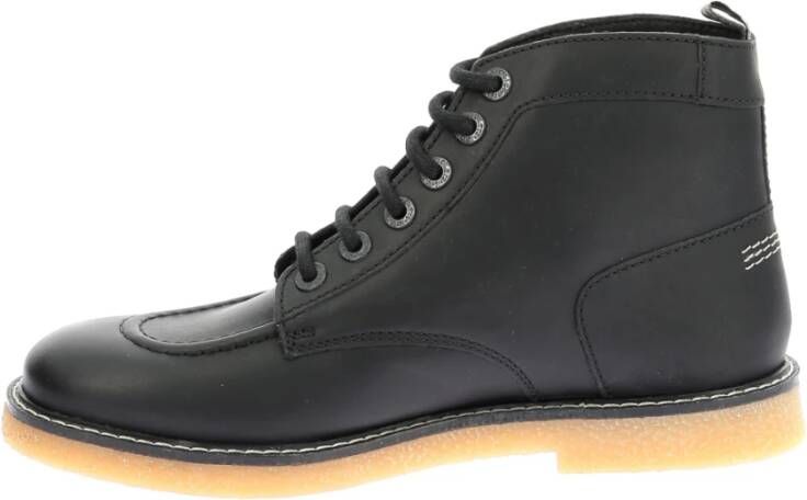 Kickers Legendarische Veterschoenen van Leer Black Heren