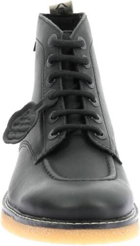 Kickers Legendarische Veterschoenen van Leer Black Heren