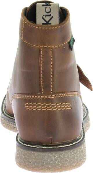 Kickers Legendarische Veterschoenen van Leer Brown Dames