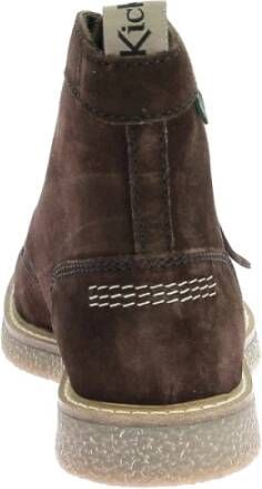 Kickers Legendarische Veterschoenen van Leer Brown Dames