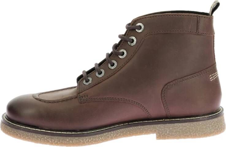 Kickers Legendarische Veterschoenen van Leer Brown Heren