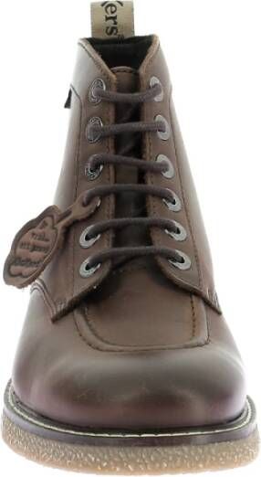 Kickers Legendarische Veterschoenen van Leer Brown Heren