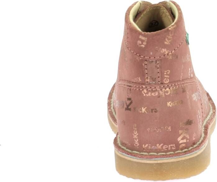 Kickers Legende Veterschoenen van Leer Pink Dames