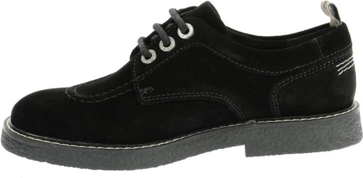 Kickers Levy Derby Schoenen Leer Veters Comfort Black Dames