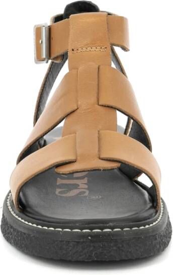 Kickers Lila Leren Sandalen Brown Dames