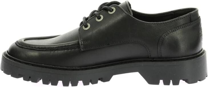 Kickers Stijlvolle Leren Derby Schoenen Black Dames