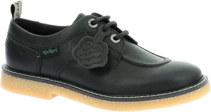 Kickers Stijlvolle Leren Derby Schoenen Black Dames