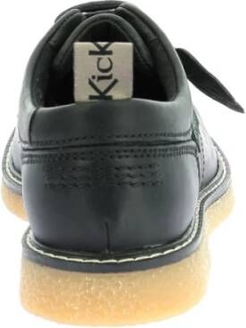 Kickers Stijlvolle Leren Derby Schoenen Black Dames