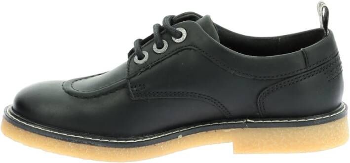 Kickers Stijlvolle Leren Derby Schoenen Black Dames