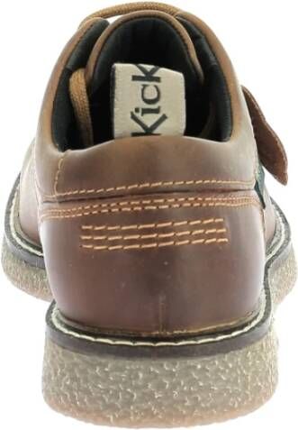 Kickers Stijlvolle Leren Derby Schoenen Brown Dames